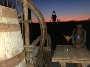 evening cocktail at sunset