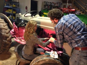 Rachel and Dan working on Pink Ford Jubilee
