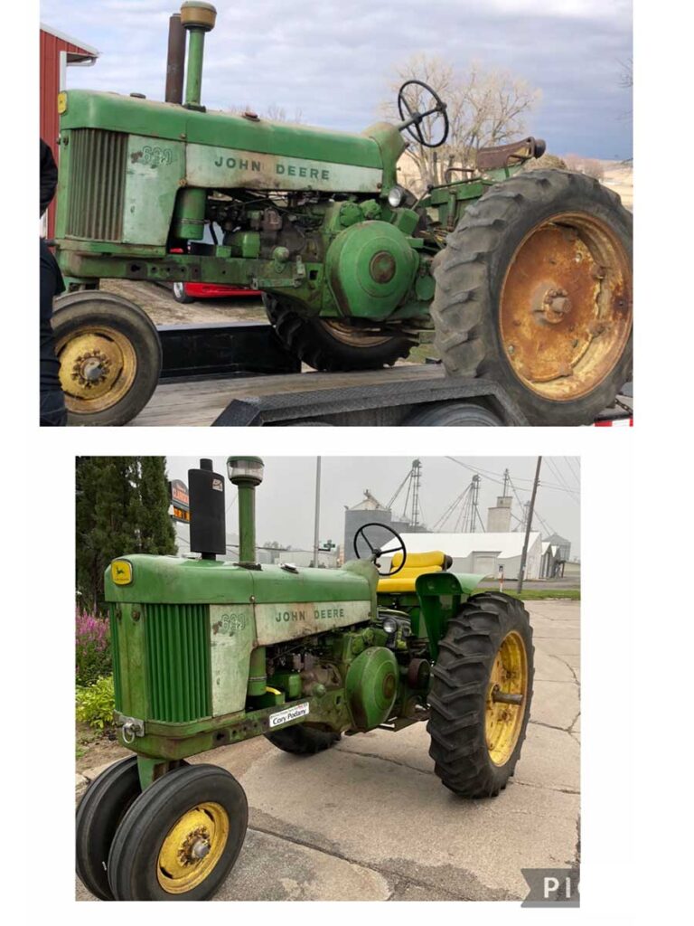 two tractors John Deere