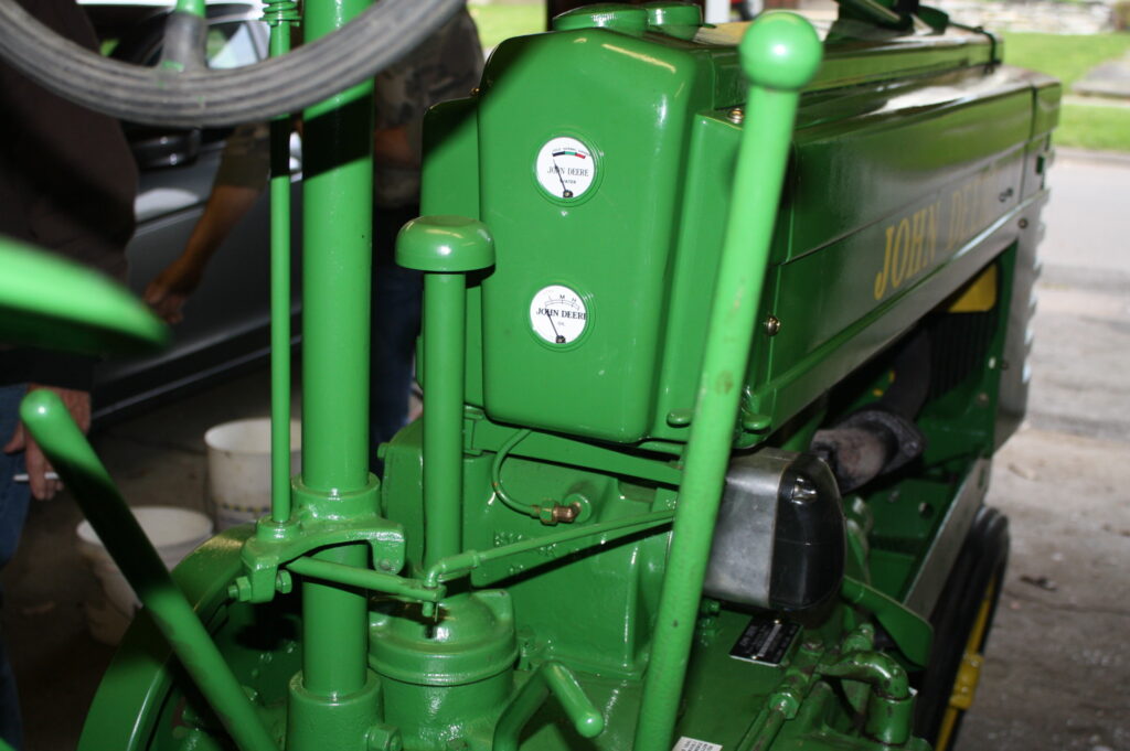 John Deere gauges on tractor