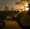 John Deere in sunset