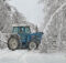 Ford tractor in snow