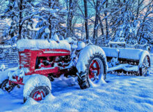 Farmall M in the snow
